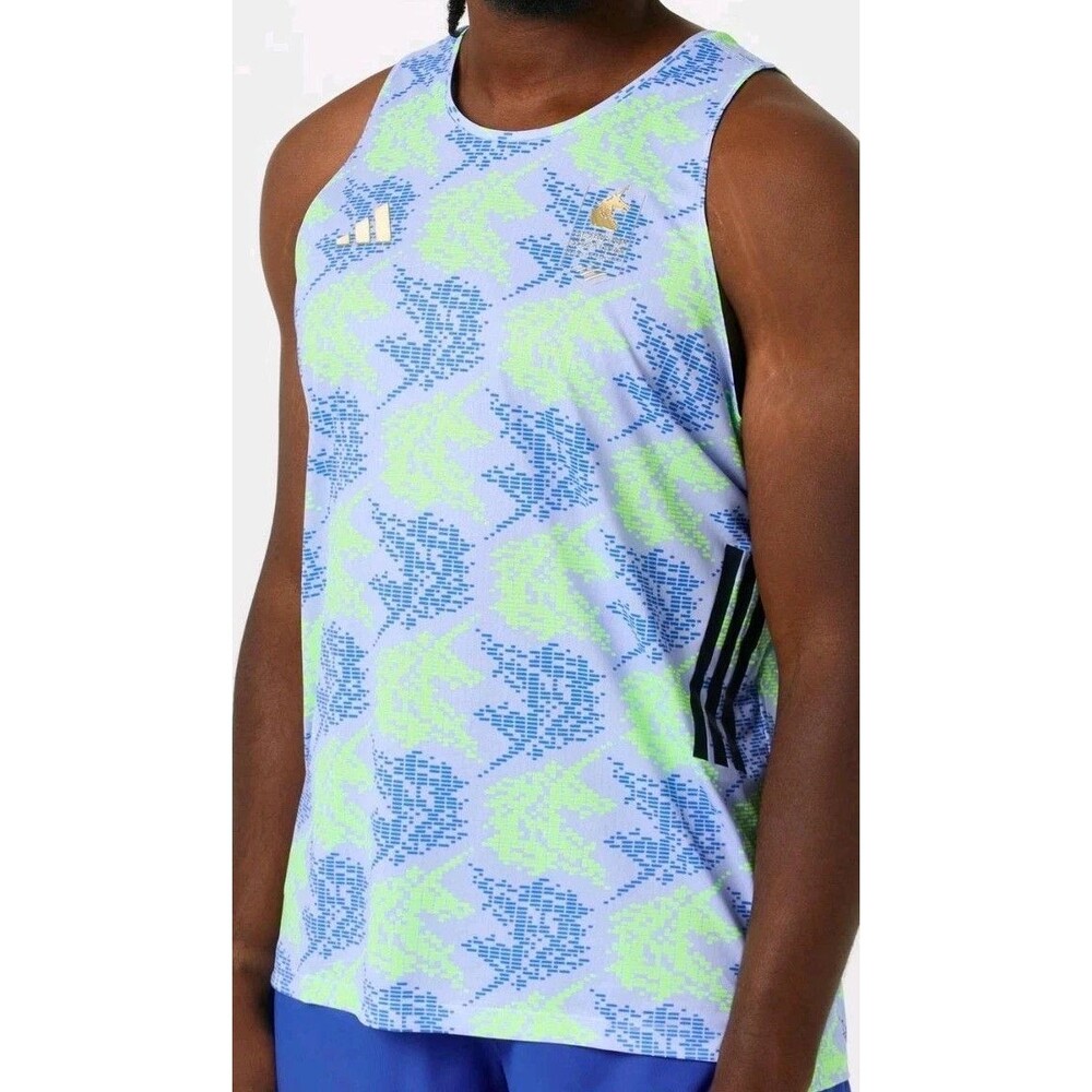 Adidas Boston Marathon 2026 Running Tank Top Jersey Blue Mens 2XL KE8465 NEW